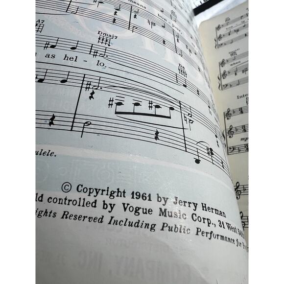 Vintage Sheet Music 1961 Shalom Milk & Honey Musical RCA Original Cast J. Herman - Picture 2 of 2